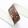 Paisley Elastic [ 3,5 cm ] – navy blue/green,  thumbnail number 2