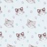 Cotton Jersey cute cats and paws | Glitzerpüppi – white,  thumbnail number 1