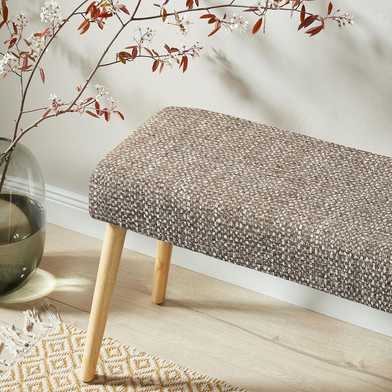 Upholstery Fabric colourful bouclé look – dark taupe/light beige,  image number 5