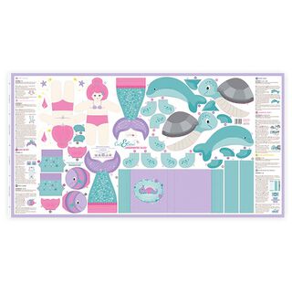 UNDERWATER TALES Cut & Sew mermaid panel fabric [ 80 x 155 cm ] | Kullaloo, 