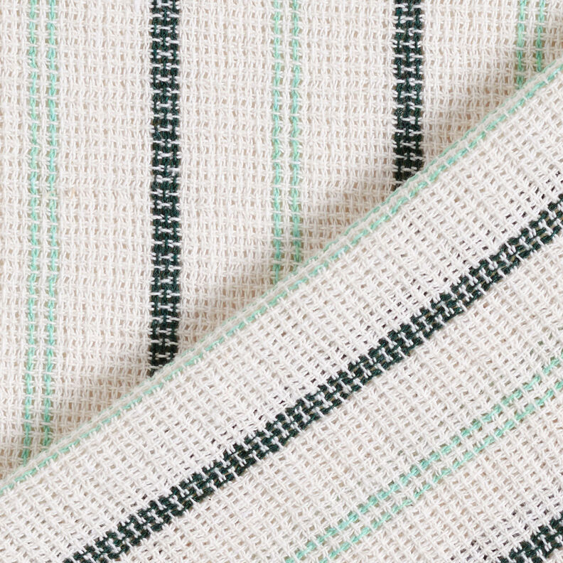 Grid structure vertical stripes cotton fabric – white/peppermint, image number 4