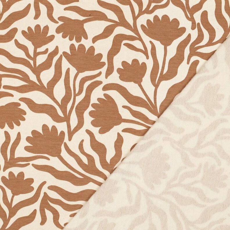 Brushed Sweatshirt Fabric unbleached Flowers | Poppy Fabrics – cream/fawn,  image number 4