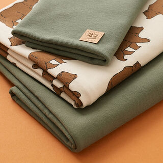 Bear French terry fabric package – olive/natural, 