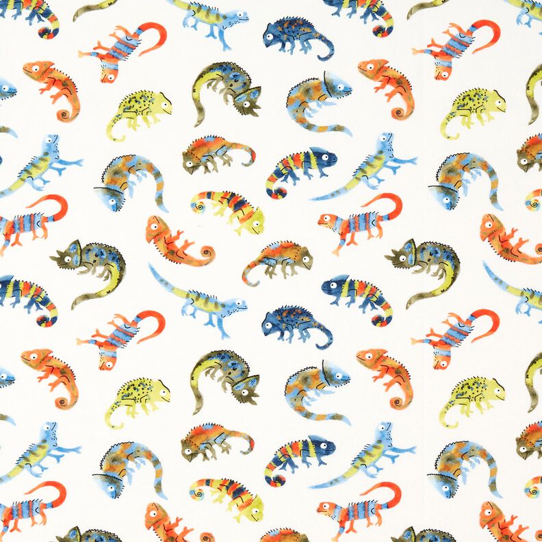 Cotton Jersey cheeky chameleons Digital Print | by Poppy – offwhite,  image number 1