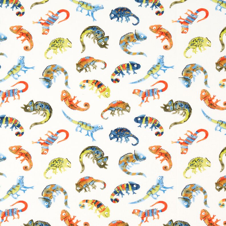 Cotton Jersey cheeky chameleons Digital Print | by Poppy – offwhite,  image number 1
