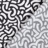 viscose fabric abstract wavy lines – black/white,  thumbnail number 4