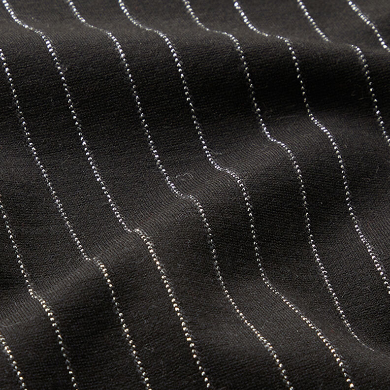 pinstripe lurex Romanit jersey – black,  image number 2