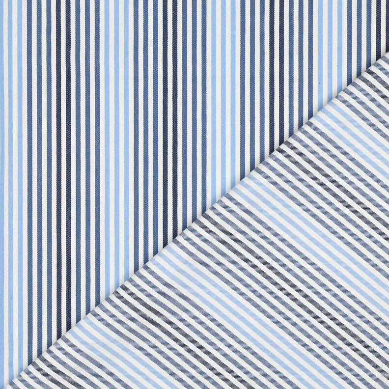 Denim Cotton Blend Stripes| Poppy Fabrics – denim blue/offwhite,  image number 4