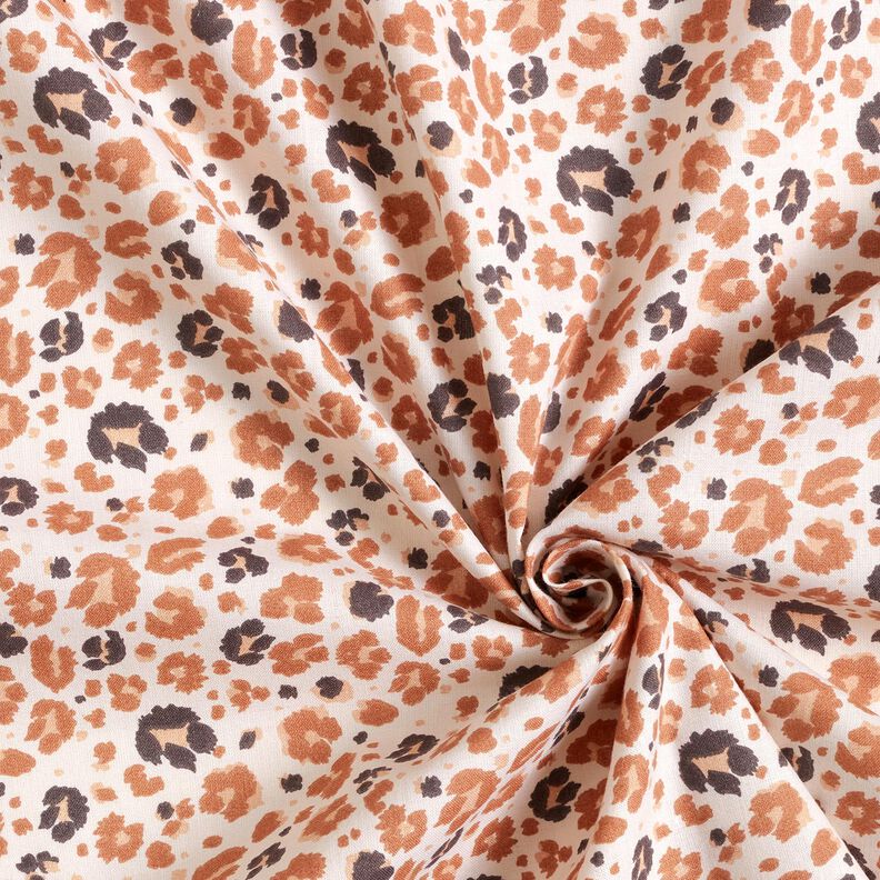 Cotton Cretonne large leopard spots – copper/light beige,  image number 3