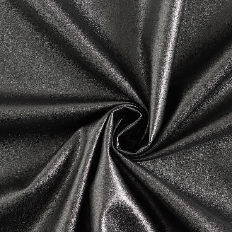 Plain lightweight faux leather – black,  image number 1