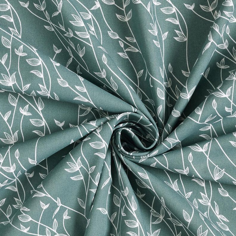 Cotton Poplin Leafy Vines – blue spruce,  image number 3