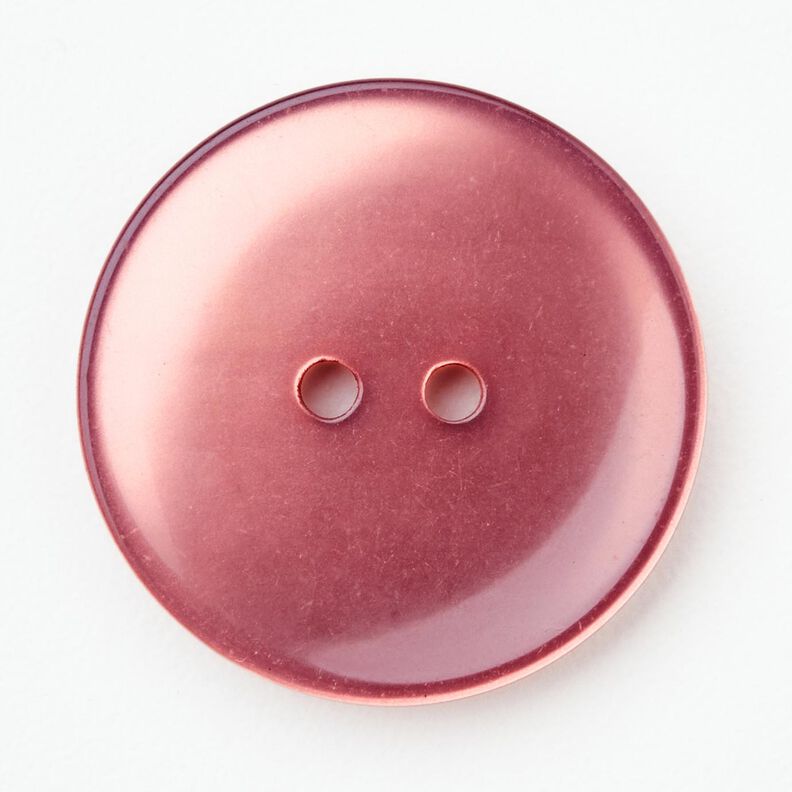 2-hole button shiny [Ø 25 mm] – dark dusky pink,  image number 1