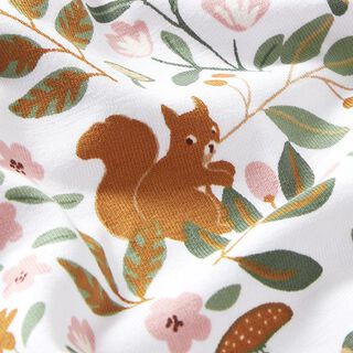 Cotton Jersey Animals in the Wood – white, 
