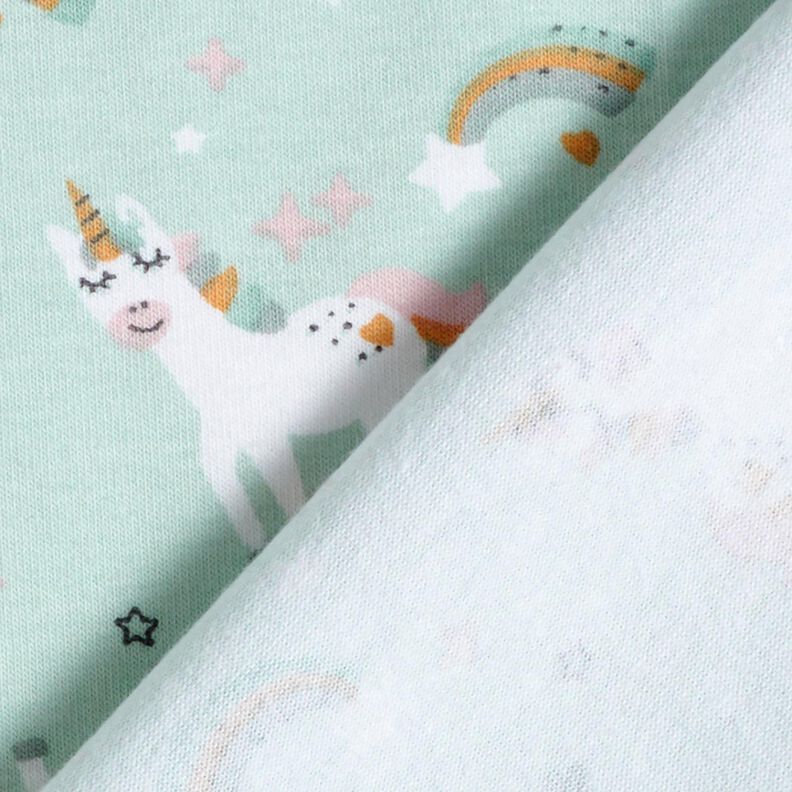 Cotton Jersey unicorn and rainbow – ice blue,  image number 4