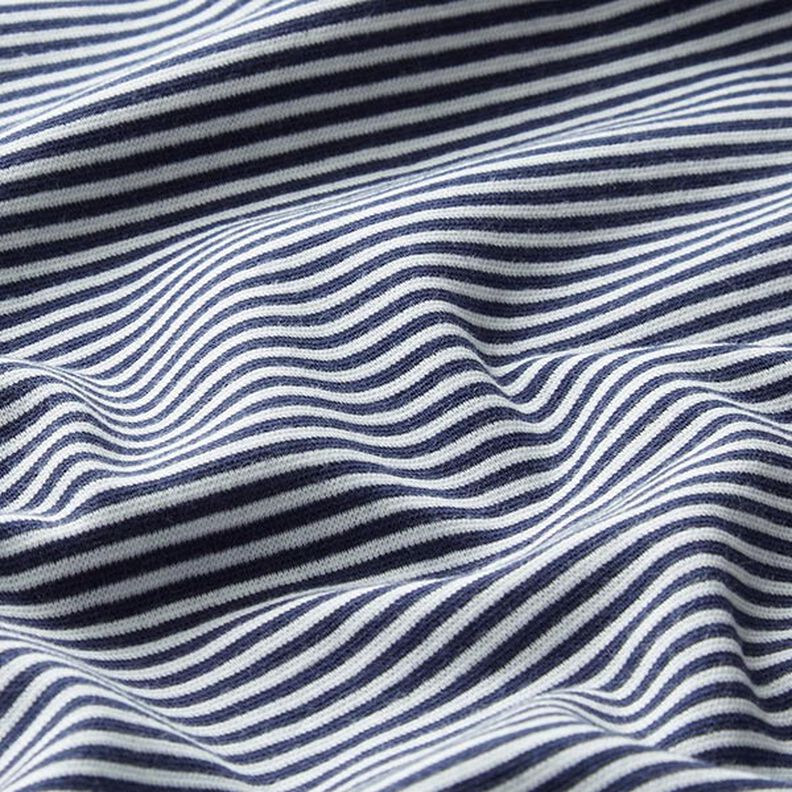 Tubular ribbing for cuffs narrow rings – navy blue/white,  image number 2