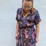 watercolour flowers -viscose blend – midnight blue,  thumbnail number 7