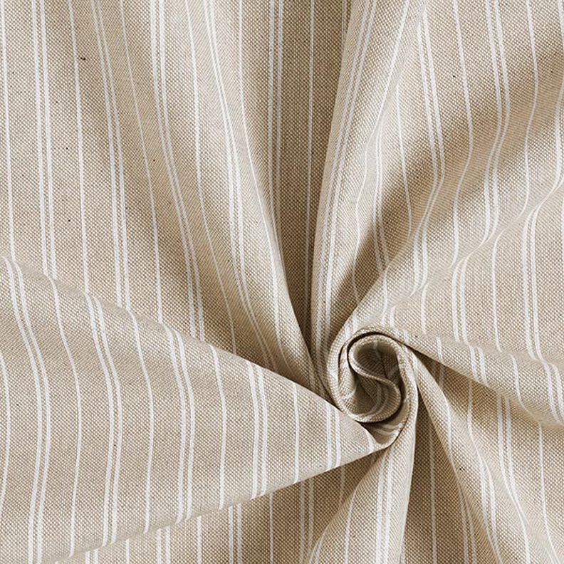 Decor Fabric Half Panama fine stripes – natural/white,  image number 3