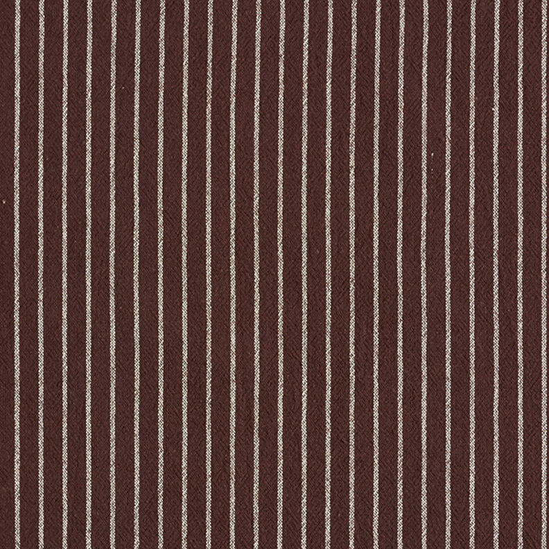 Blouse Fabric Cotton Blend wide Stripes – dark brown/offwhite,  image number 1