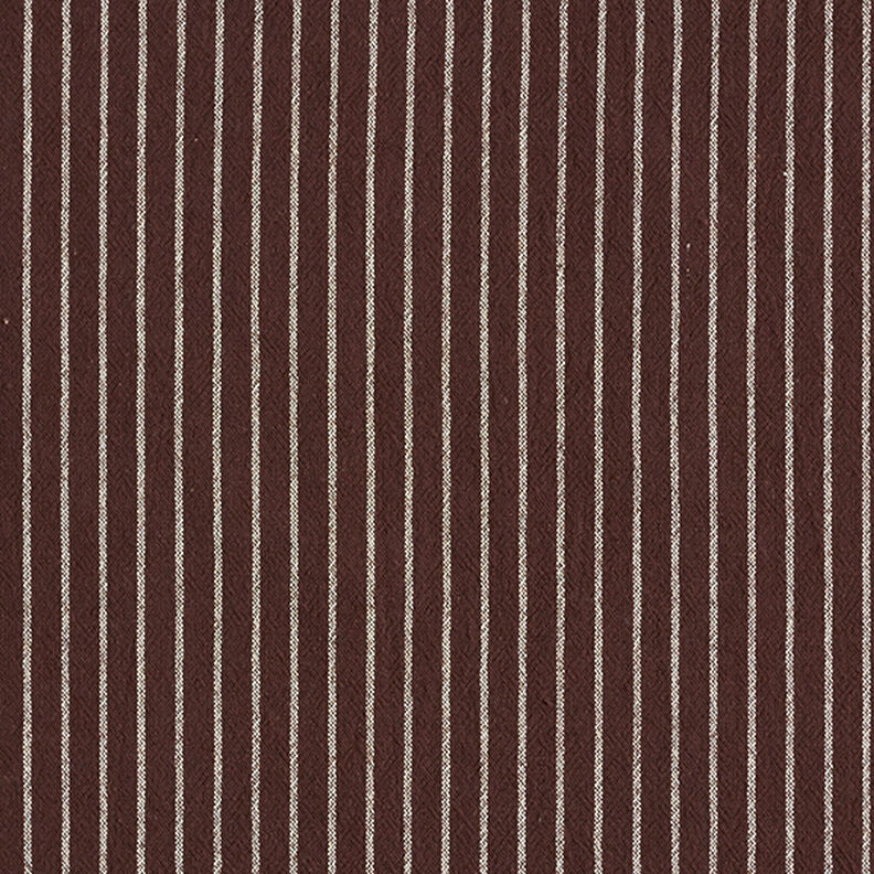 Blouse Fabric Cotton Blend wide Stripes – dark brown/offwhite,  image number 1