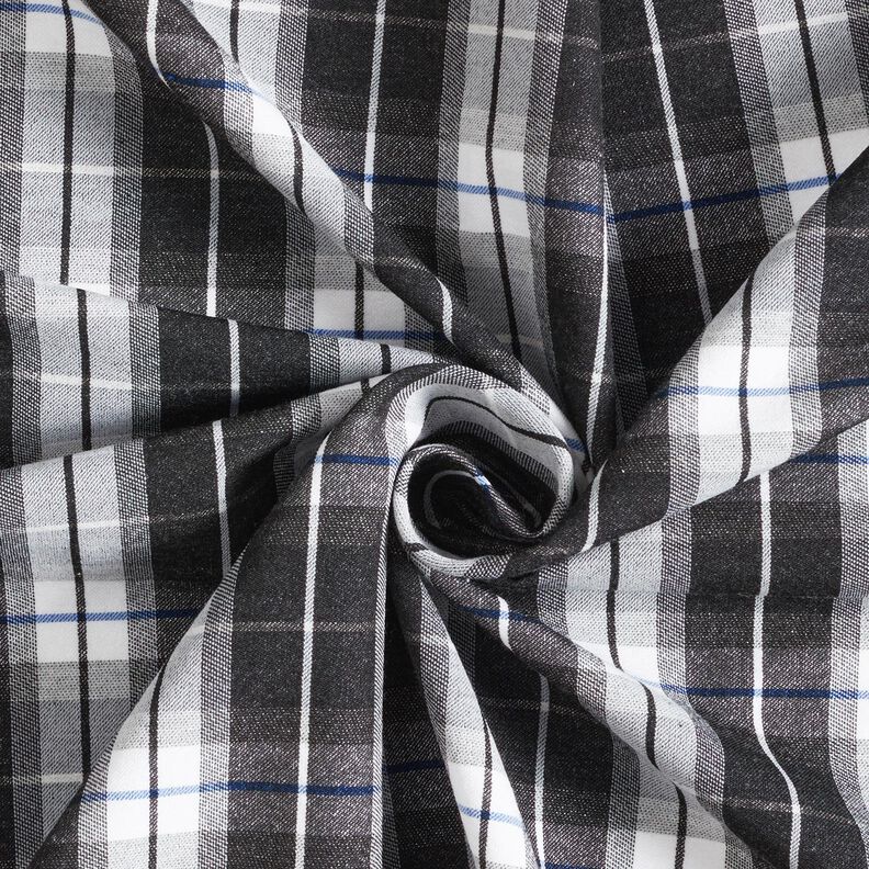 Stretch trouser fabric large check – black/white,  image number 3