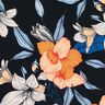 Swimsuit Fabric large hibiscus flowers – blue-black/apricot,  thumbnail number 6