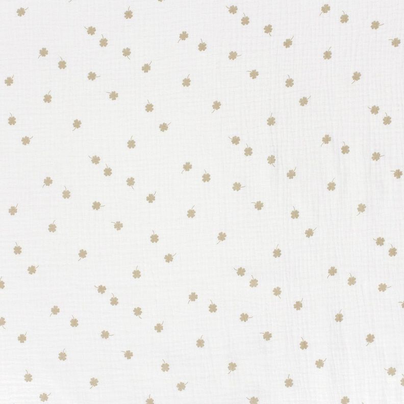 Double Gauze/Muslin Lucky clover – offwhite/pistachio,  image number 1