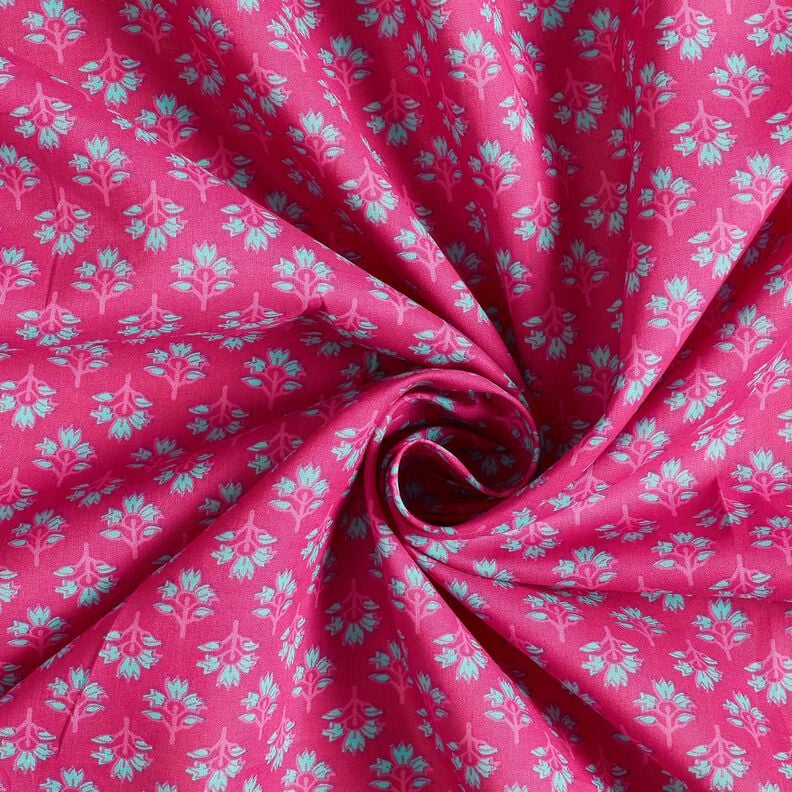 <h2>Cotton Voile Floral Fan, Pink &ndash; Lightweight & Printed</h2>,  image number 3