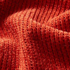 Glitter chenille – terracotta/metallic silver, 