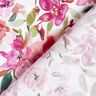 viscose fabric Watercolor spring flowers – white/pastel violet,  thumbnail number 4