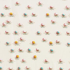 Fabric flowers shiny cotton fabric – offwhite, 