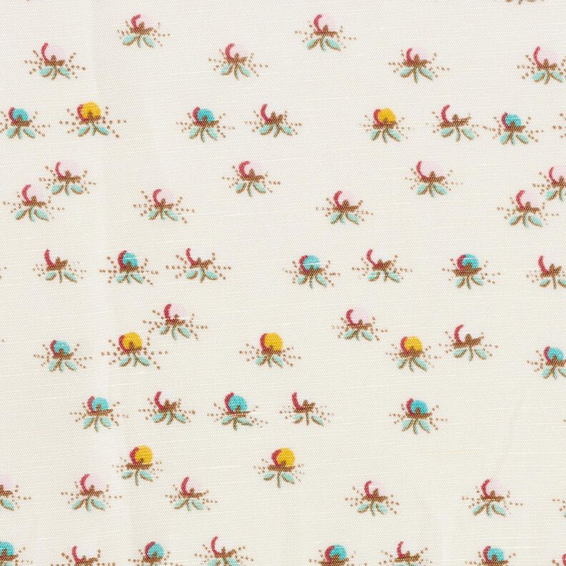 Fabric flowers shiny cotton fabric – offwhite,  image number 1