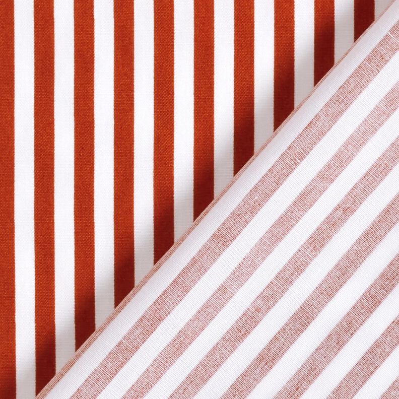 Cotton Poplin narrow stripes – terracotta/white,  image number 4