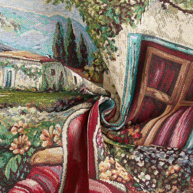 Decorative Panel Tapestry Fabric Vespa – carmine/light beige,  image number 3