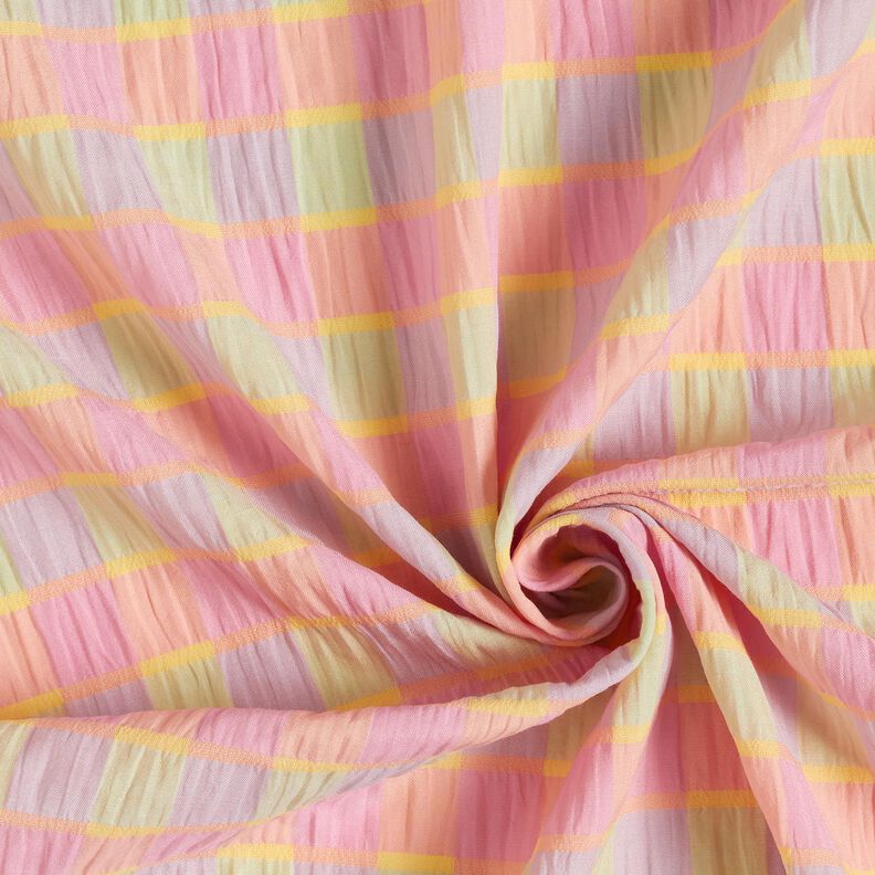 Seersucker colourful checks – light pink/lemon yellow,  image number 3