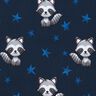 Cotton Jersey Raccoon with stars | Glitzerpüppi – midnight blue/silver,  thumbnail number 1
