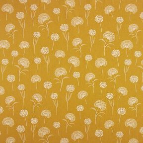 Decor Fabric Half Panama dandelions – natural/curry yellow, 