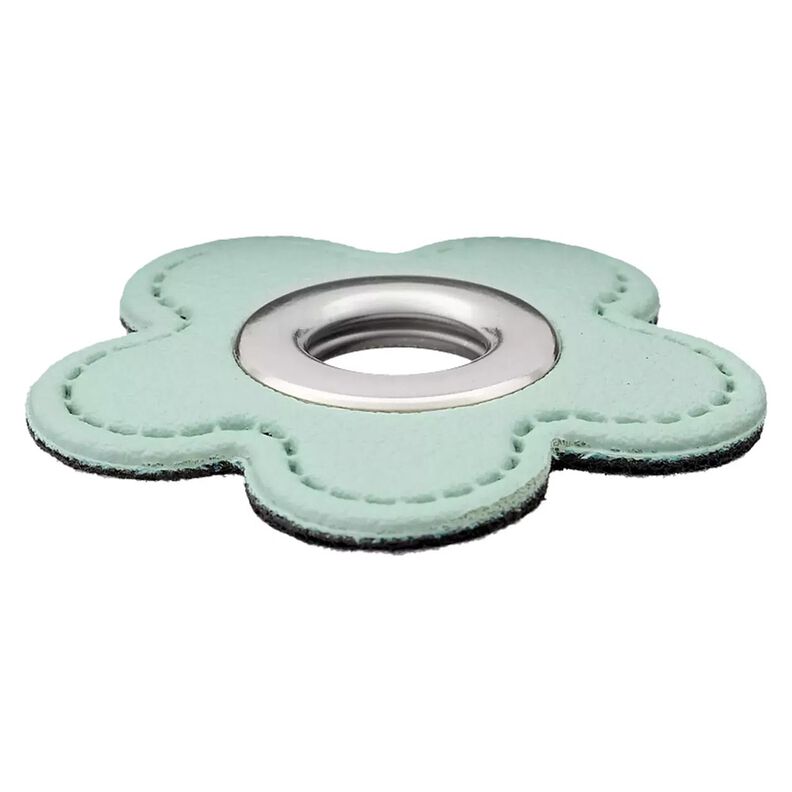 Imitation Leather Eyelet Patch Flower | Prym – mint,  image number 2