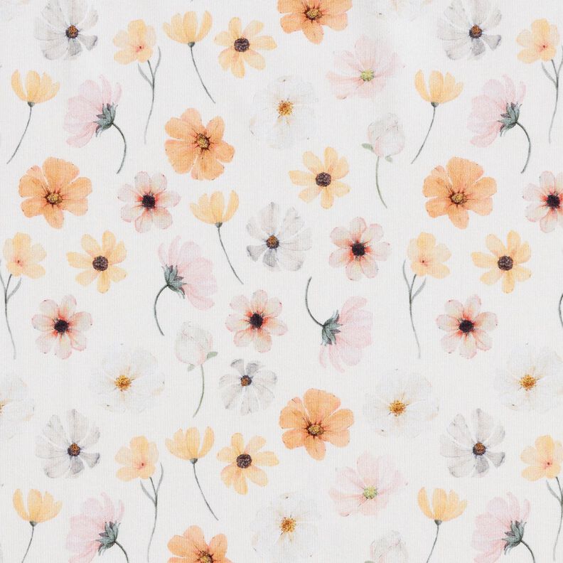 GOTS Cotton Jersey Flower Meadow Digital Print – beige, image number 1