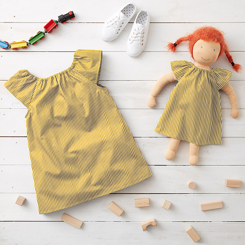 Cotton Poplin Stripes – mustard/white, image number 6