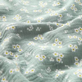 Double Gauze/Muslin daisies – reed/white, 