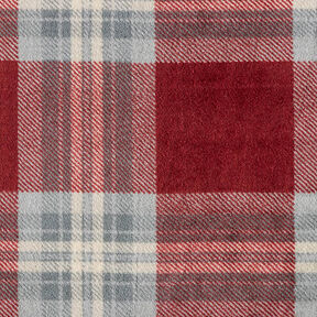 Cosy Fleece Checked – carmine/light grey, 