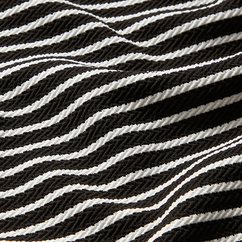Horizontal Stripes Jacquard Jersey – black/white,  image number 2