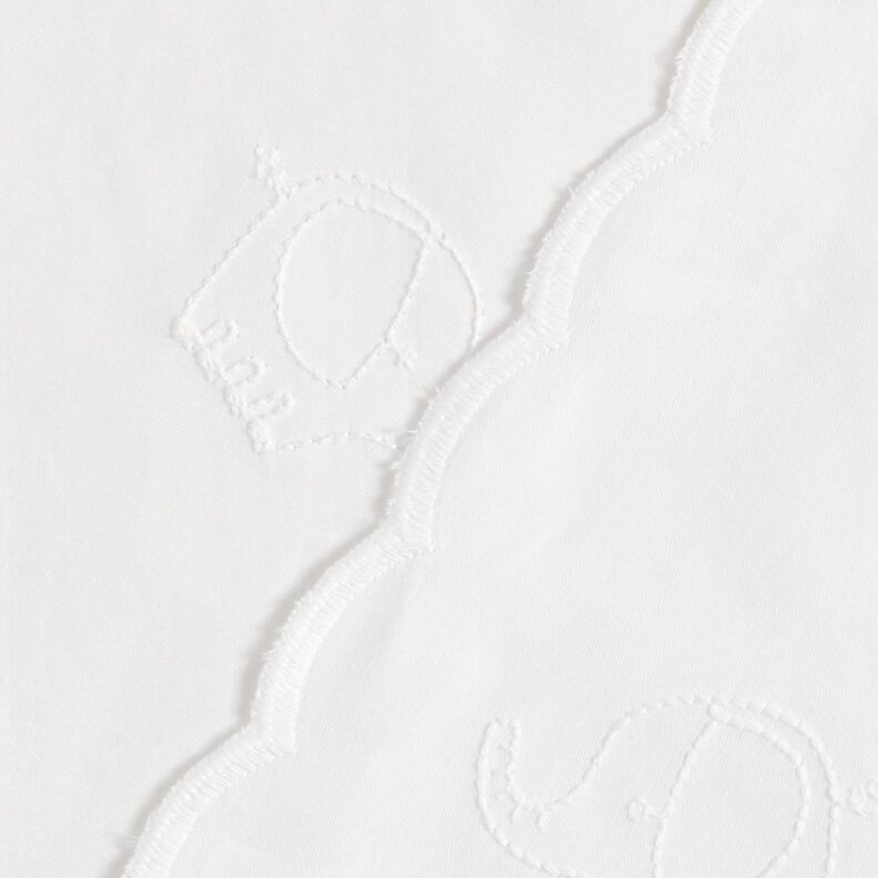 Sateen elephant embroidery – white,  image number 4