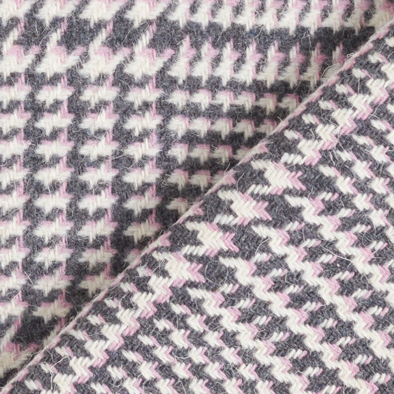Glen Plaid Coating Fabric – anthracite/pink,  image number 4