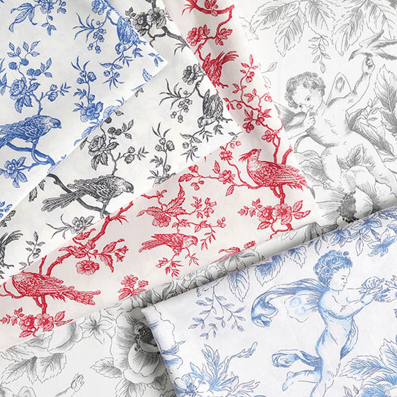 Cotton Cretonne birds – slate grey/offwhite,  image number 5