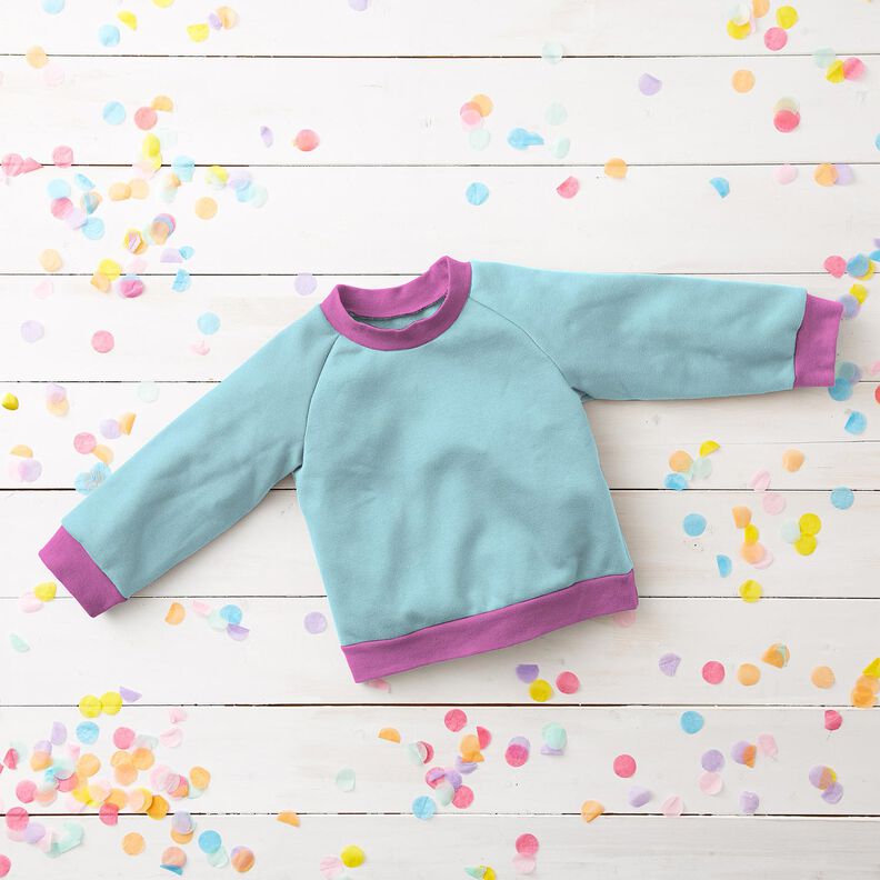 Light Cotton Sweatshirt Fabric Plain – ice blue,  image number 11