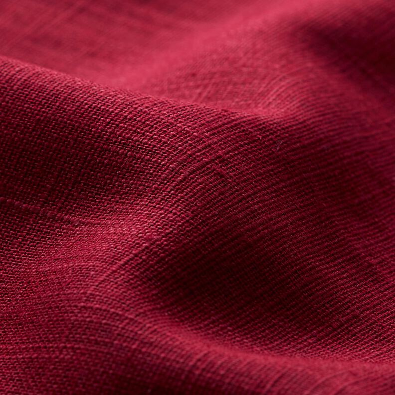 Linen fabric Ramie mix medium – dark red | Remnant 50cm,  image number 2