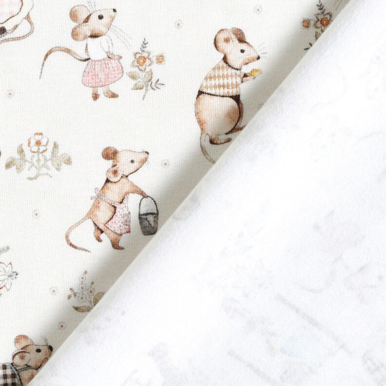 Cotton Jersey Mouse family Digital Print – offwhite,  image number 4