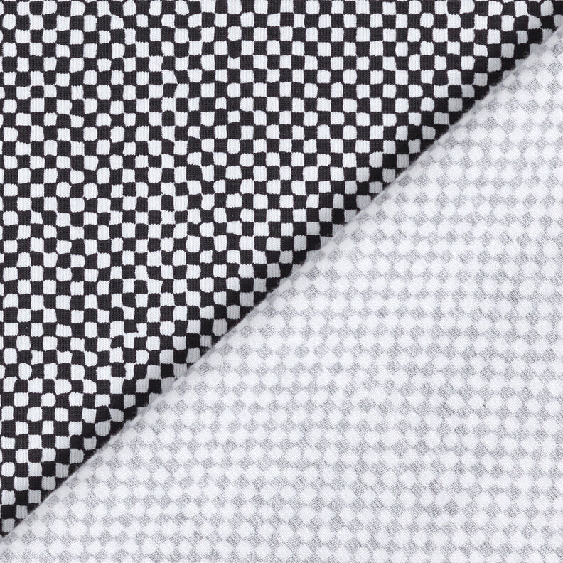 GOTS Cotton Jersey Mini Check | TCC x LOOKS by Wolfgang Joop – black/white,  image number 6