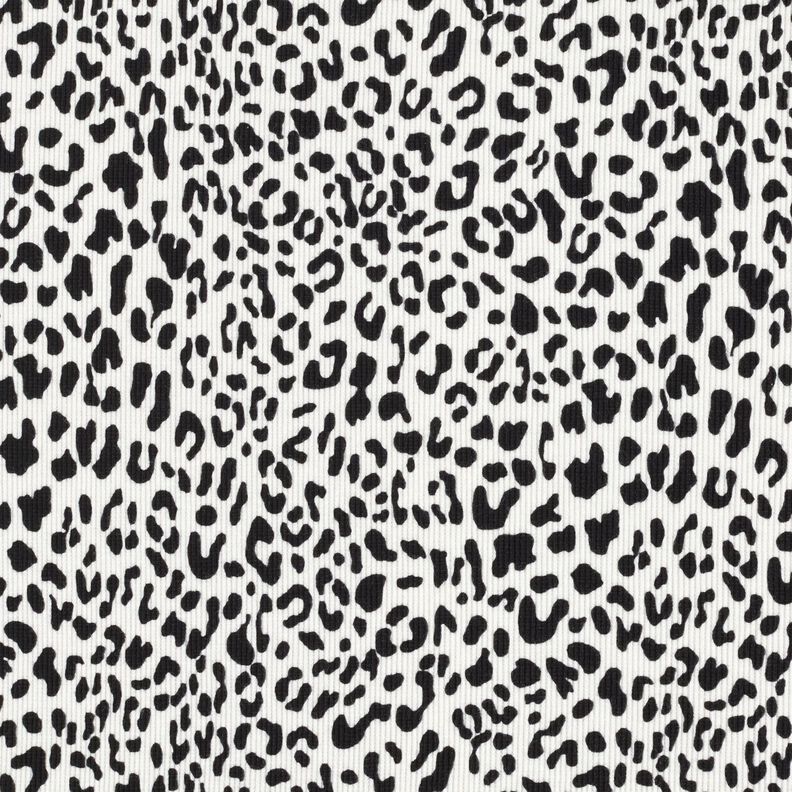 Ribbed Jersey Leopard Print – offwhite,  image number 1